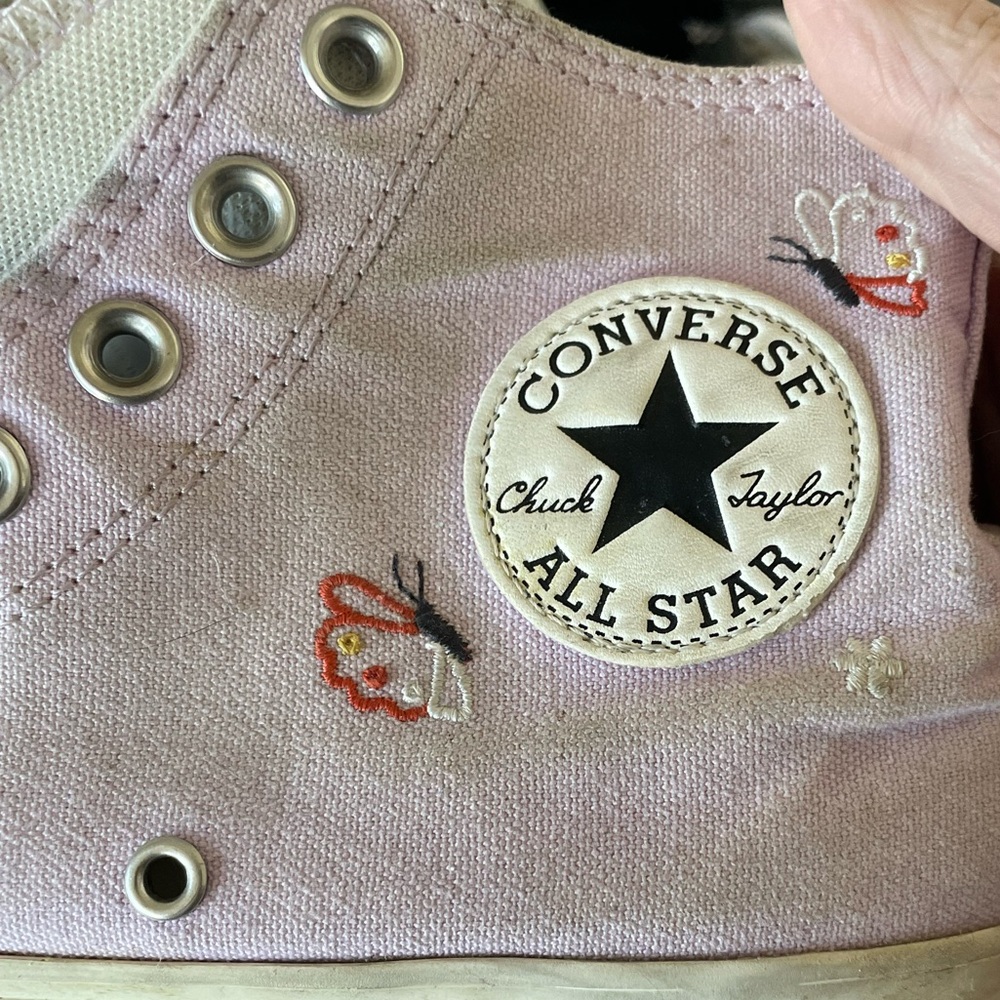 Converse Chuck Taylor Lavender High Top All Star Sneakers Butterfly Wings